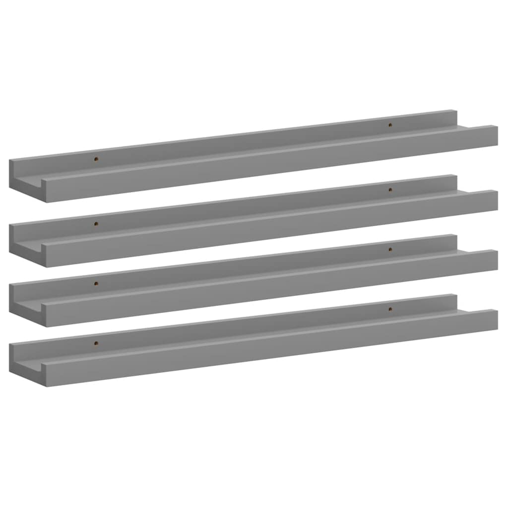 Wandschappen 4 st 60x9x3 cm grijs