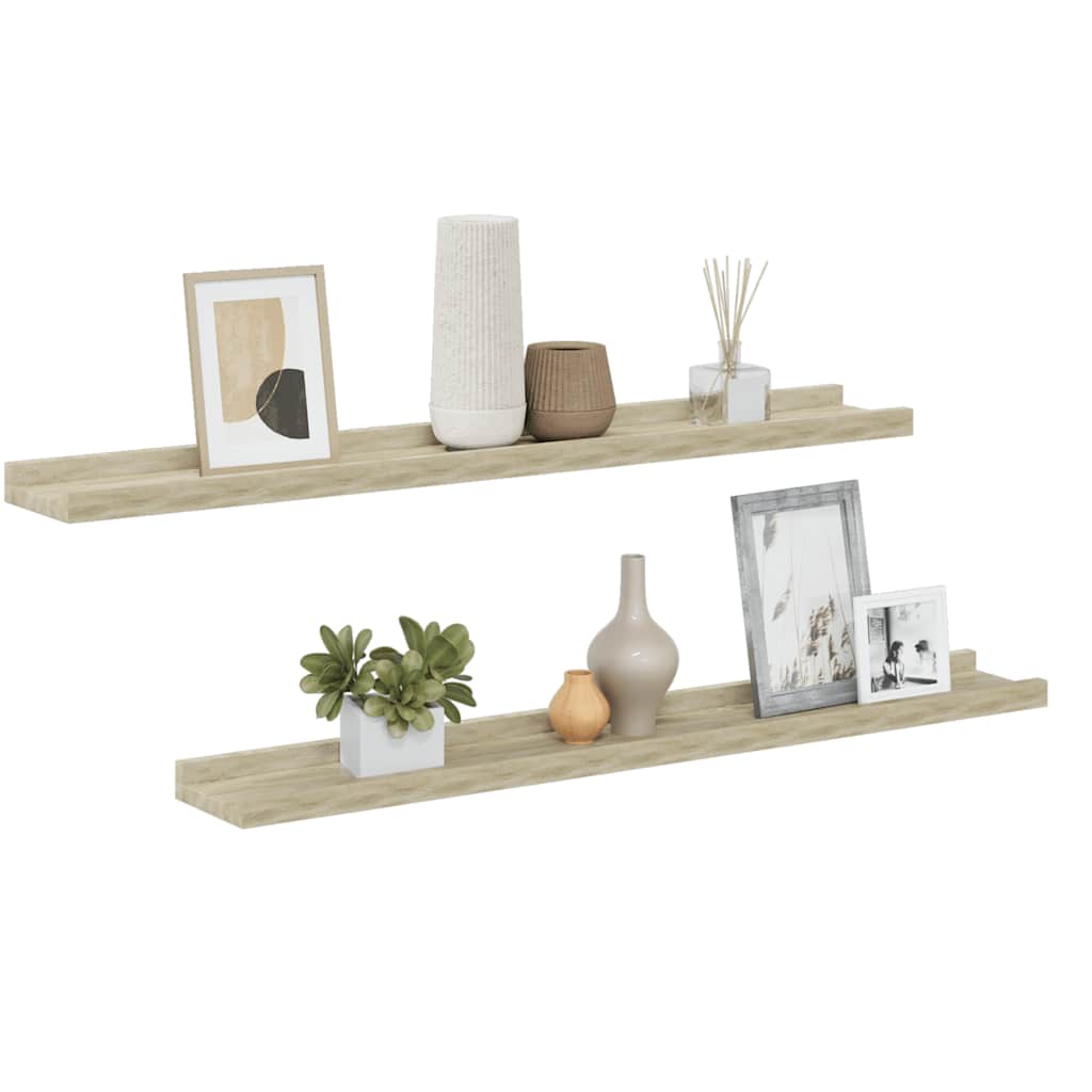 Wandplanken 2 st Sonoma eiken 80x9x3 cm is nu te koop bij PeponiXL, paradijselijk wonen!