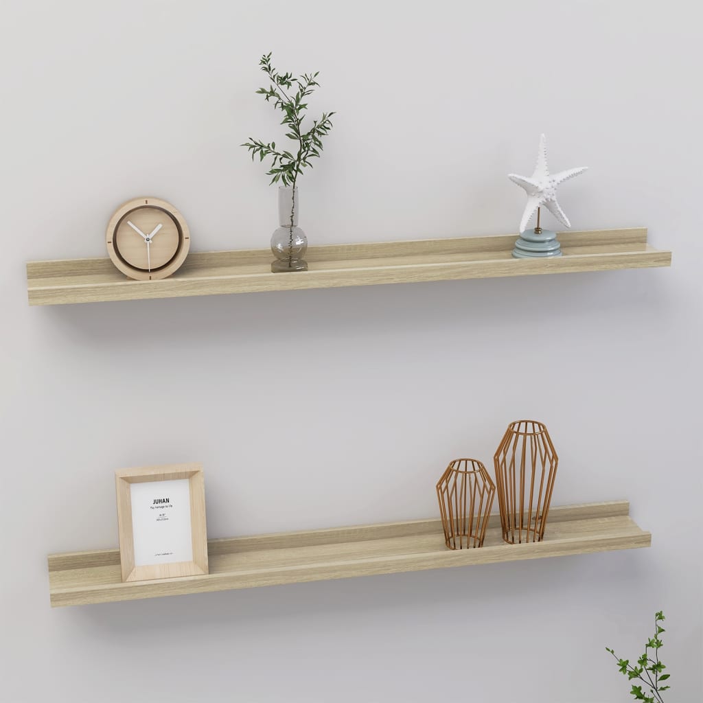 Wandplanken 2 st Sonoma eiken 80x9x3 cm is nu te koop bij PeponiXL, paradijselijk wonen!