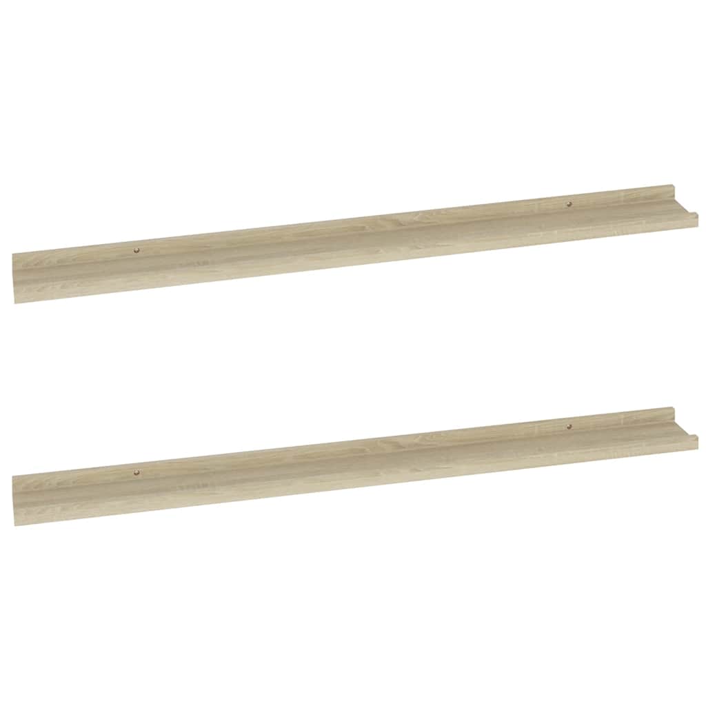 Wandschappen 2 st 100x9x3 cm sonoma eikenkleurig is nu te koop bij PeponiXL, paradijselijk wonen!