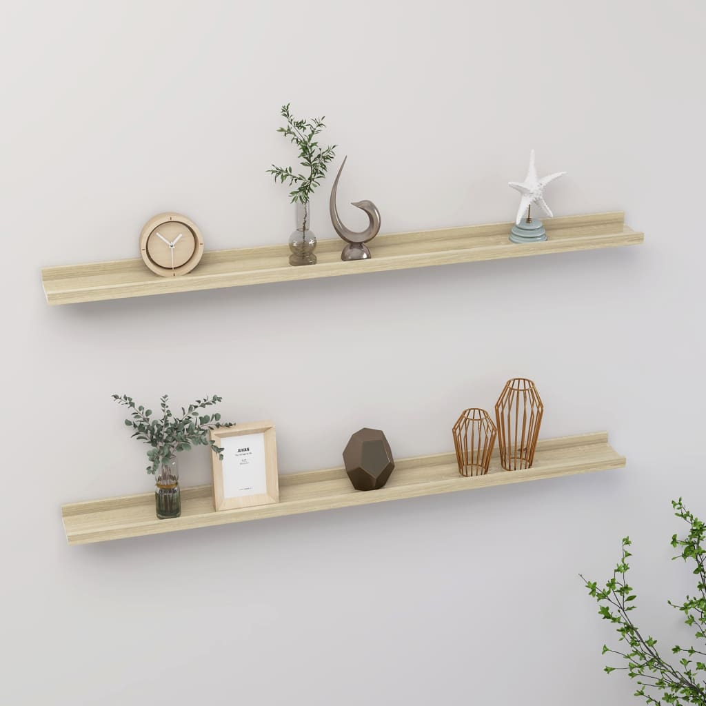 Wandschappen 2 st 100x9x3 cm sonoma eikenkleurig is nu te koop bij PeponiXL, paradijselijk wonen!