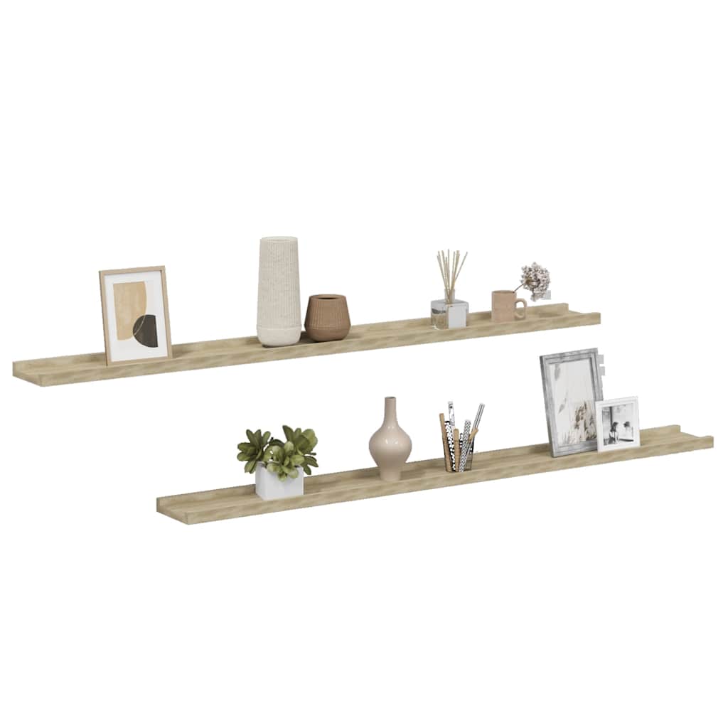 Wandschappen 2 st 115x9x3 cm sonoma eikenkleurig is nu te koop bij PeponiXL, paradijselijk wonen!