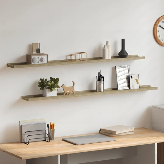 Wandschappen 2 st 115x9x3 cm sonoma eikenkleurig is nu te koop bij PeponiXL, paradijselijk wonen!