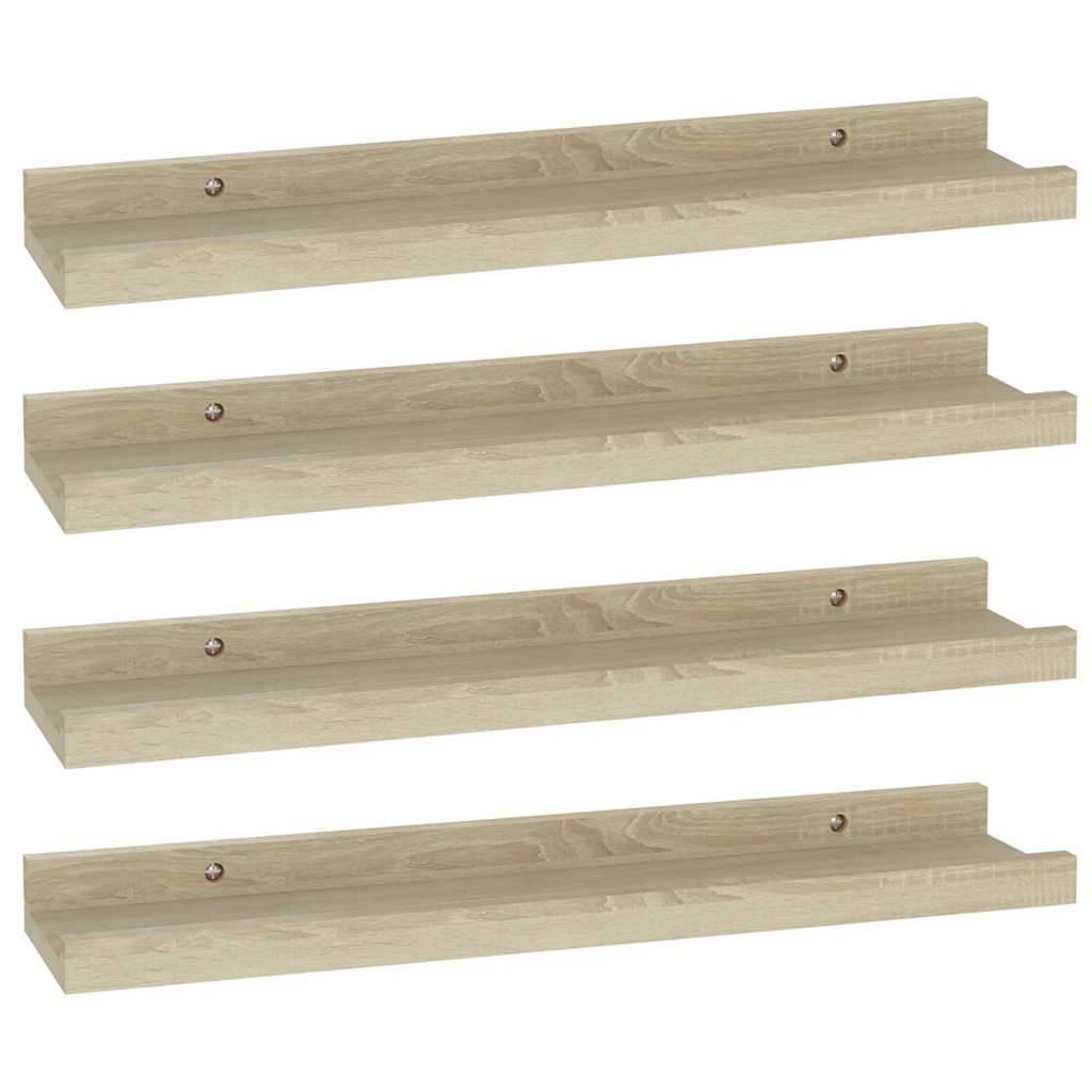 Wandschappen 4 st 40x9x3 cm sonoma eikenkleurig is nu te koop bij PeponiXL, paradijselijk wonen!