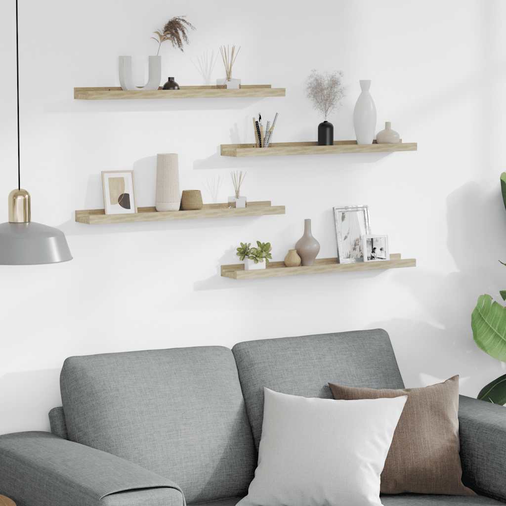 Wandschappen 4 st 60x9x3 cm sonoma eikenkleurig is nu te koop bij PeponiXL, paradijselijk wonen!