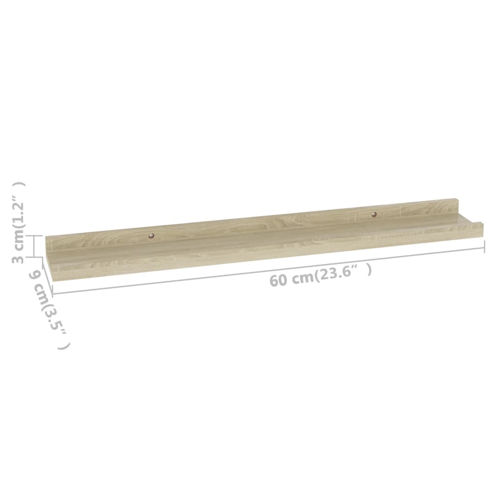 Wandschappen 4 st 60x9x3 cm sonoma eikenkleurig is nu te koop bij PeponiXL, paradijselijk wonen!