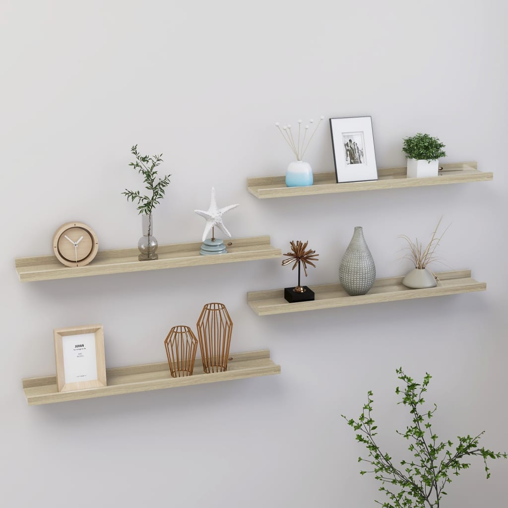 Wandschappen 4 st 60x9x3 cm sonoma eikenkleurig is nu te koop bij PeponiXL, paradijselijk wonen!