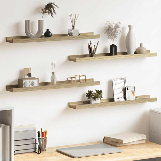 Wandschappen 4 st 60x9x3 cm sonoma eikenkleurig is nu te koop bij PeponiXL, paradijselijk wonen!