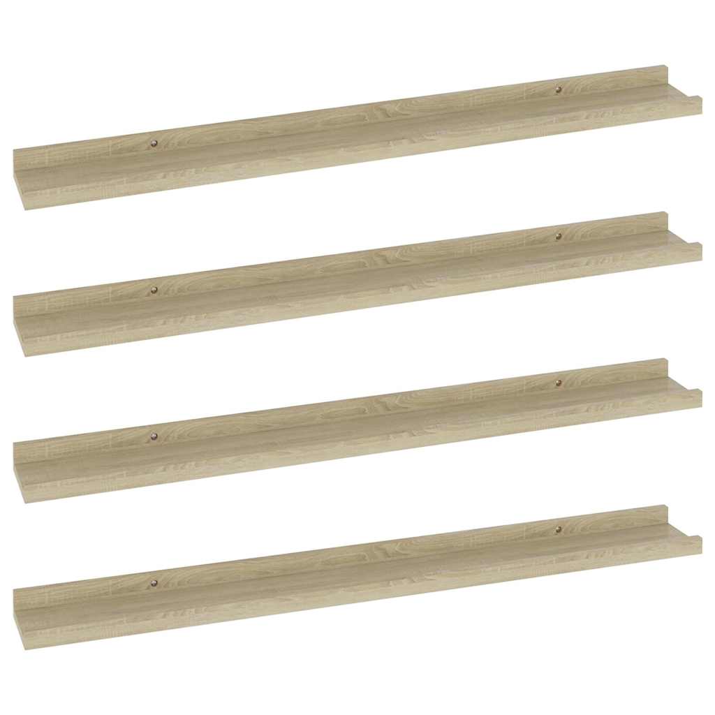 Wandschappen 4 st 80x9x3 cm sonoma eikenkleurig is nu te koop bij PeponiXL, paradijselijk wonen!
