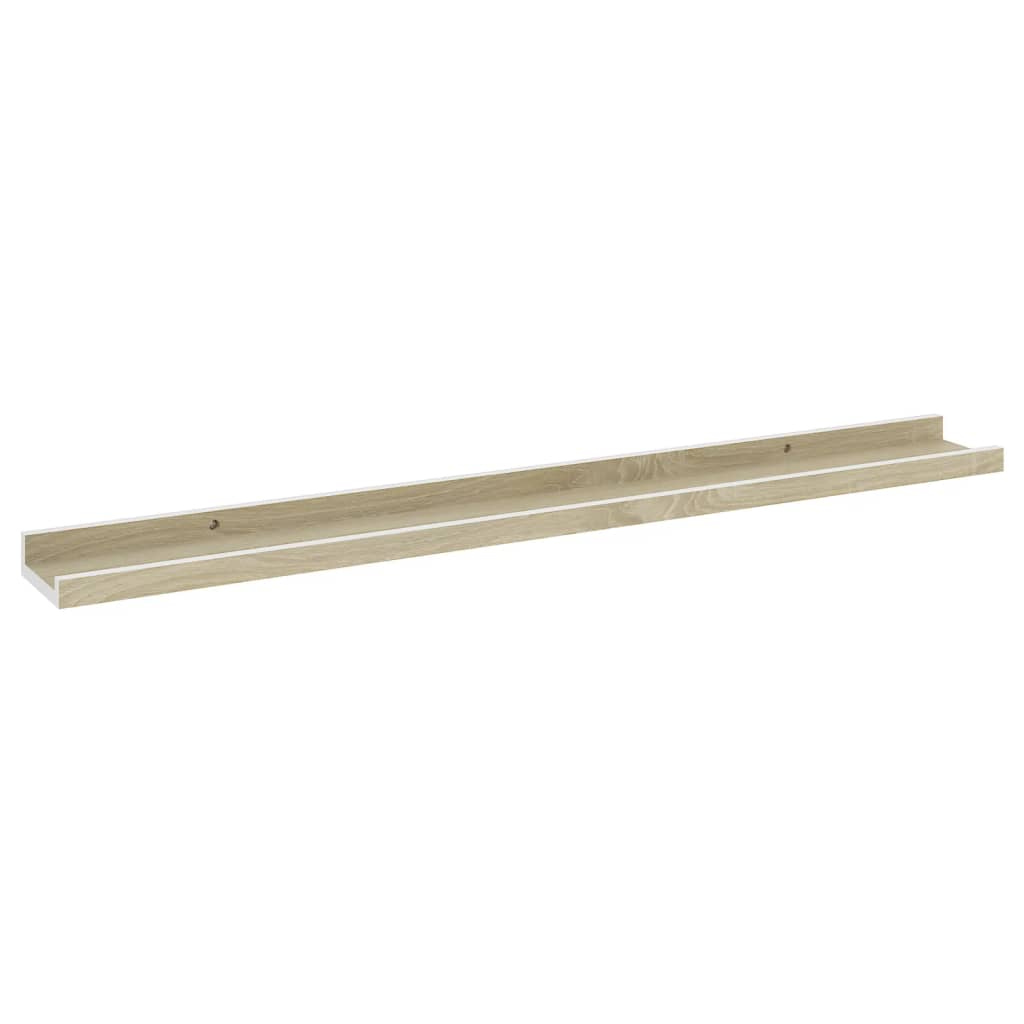 Wandschappen 2 st 80x9x3 cm wit en sonoma eikenkleurig is nu te koop bij PeponiXL, paradijselijk wonen!