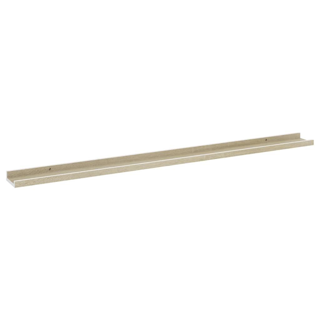 Wandschappen 2 st 115x9x3 cm wit en sonoma eikenkleurig is nu te koop bij PeponiXL, paradijselijk wonen!