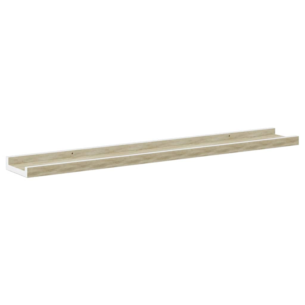 Wandschappen 4 st 80x9x3 cm wit en sonoma eikenkleurig is nu te koop bij PeponiXL, paradijselijk wonen!