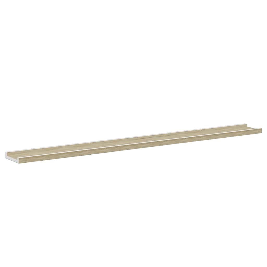 Wandschappen 4 st 115x9x3 cm wit en sonoma eikenkleurig is nu te koop bij PeponiXL, paradijselijk wonen!