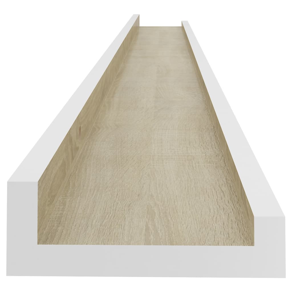 Wandschappen 4 st 115x9x3 cm wit en sonoma eikenkleurig is nu te koop bij PeponiXL, paradijselijk wonen!