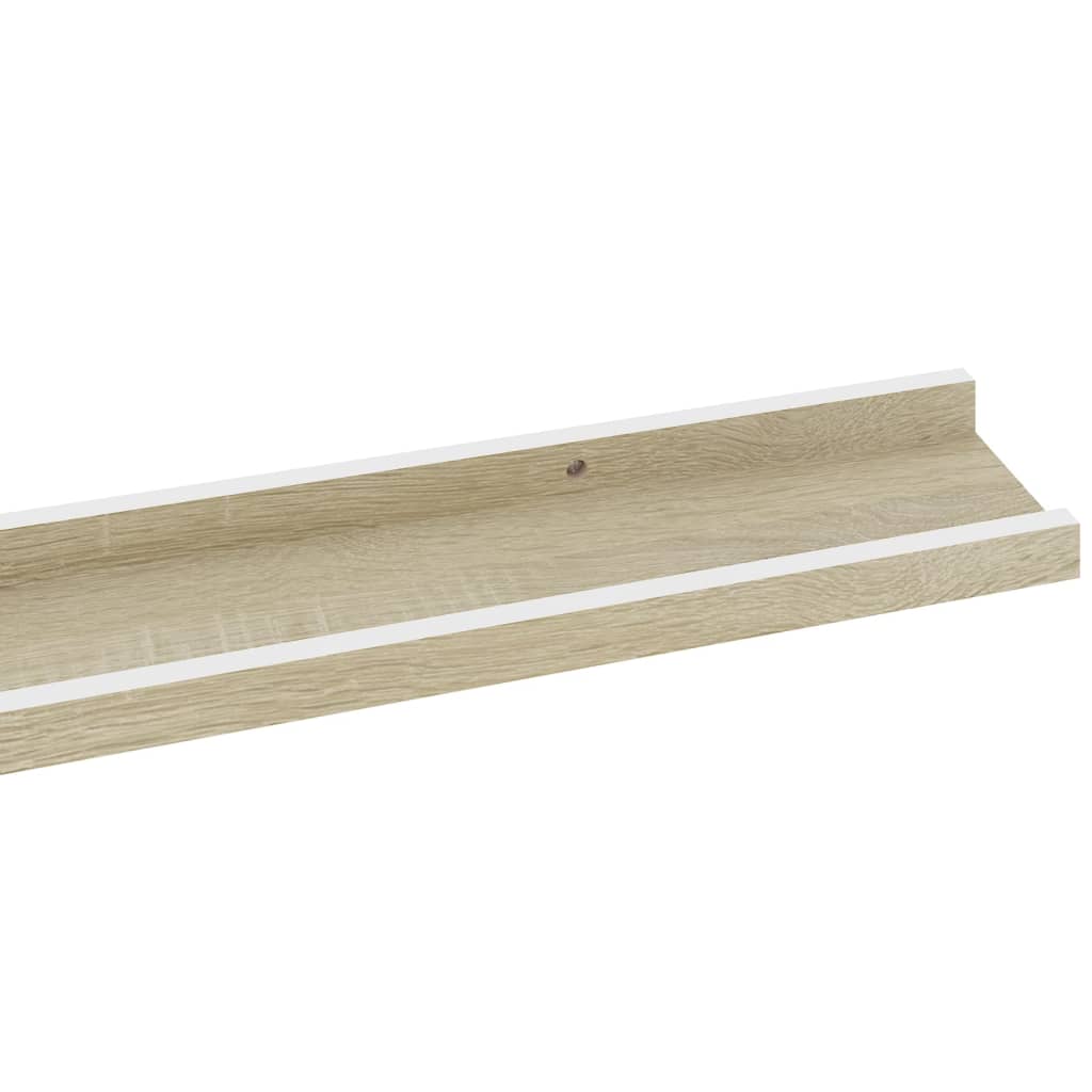 Wandschappen 4 st 115x9x3 cm wit en sonoma eikenkleurig is nu te koop bij PeponiXL, paradijselijk wonen!