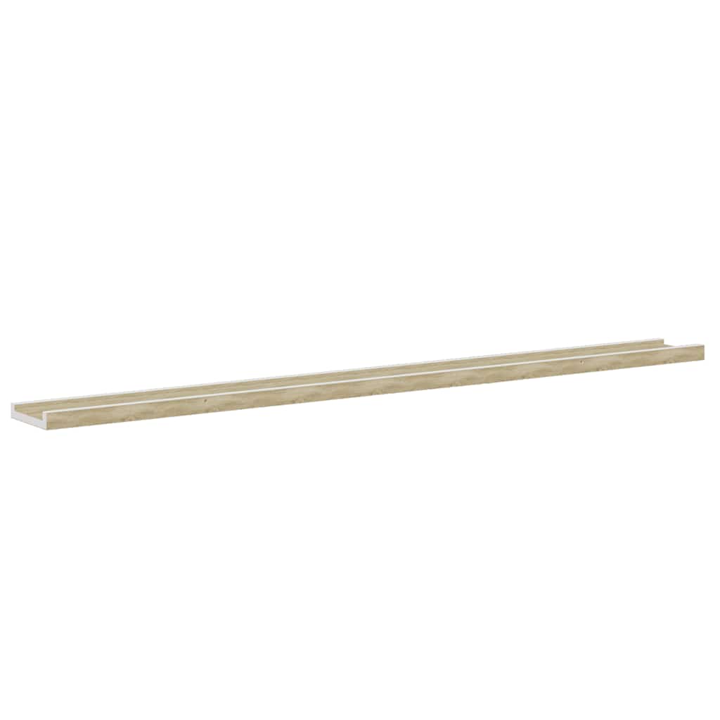 Wandschappen 4 st 115x9x3 cm wit en sonoma eikenkleurig is nu te koop bij PeponiXL, paradijselijk wonen!