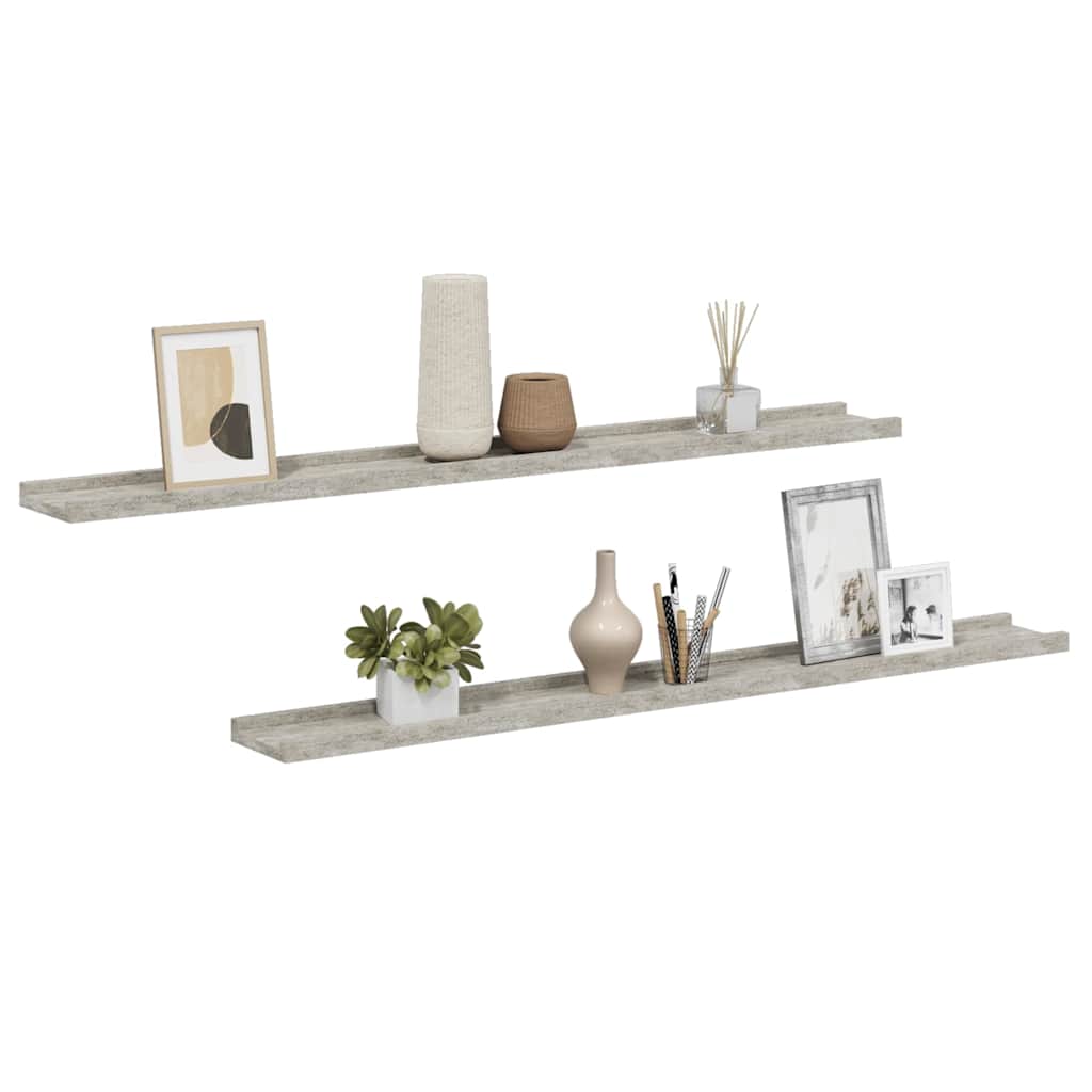 Wandschappen 2 st 100x9x3 cm betongrijs is nu te koop bij PeponiXL, paradijselijk wonen!
