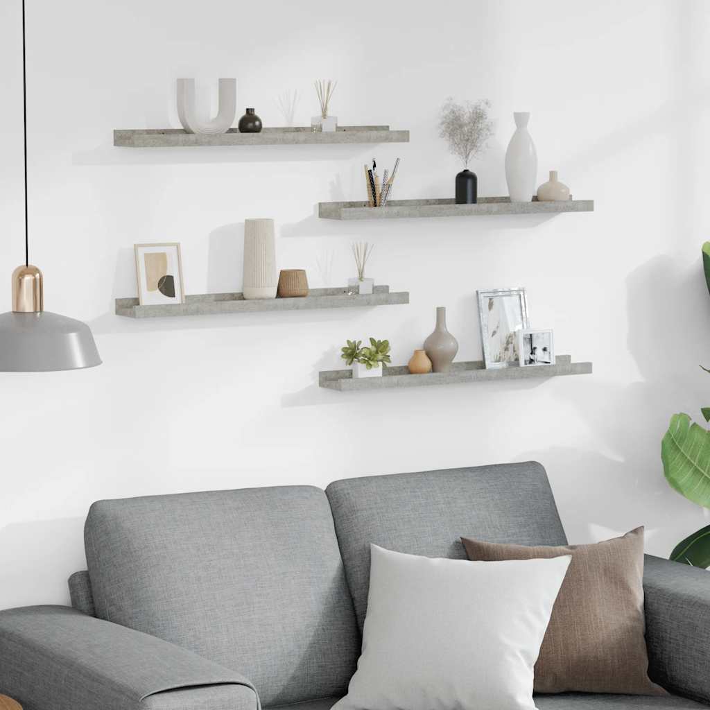 Wandschappen 4 st 60x9x3 cm betongrijs is nu te koop bij PeponiXL, paradijselijk wonen!