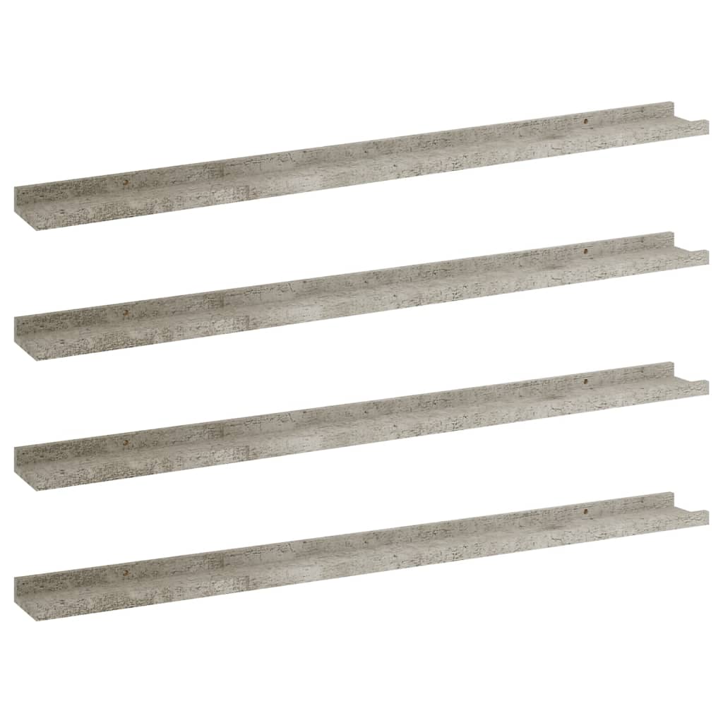 Wandschappen 4 st 100x9x3 cm betongrijs is nu te koop bij PeponiXL, paradijselijk wonen!