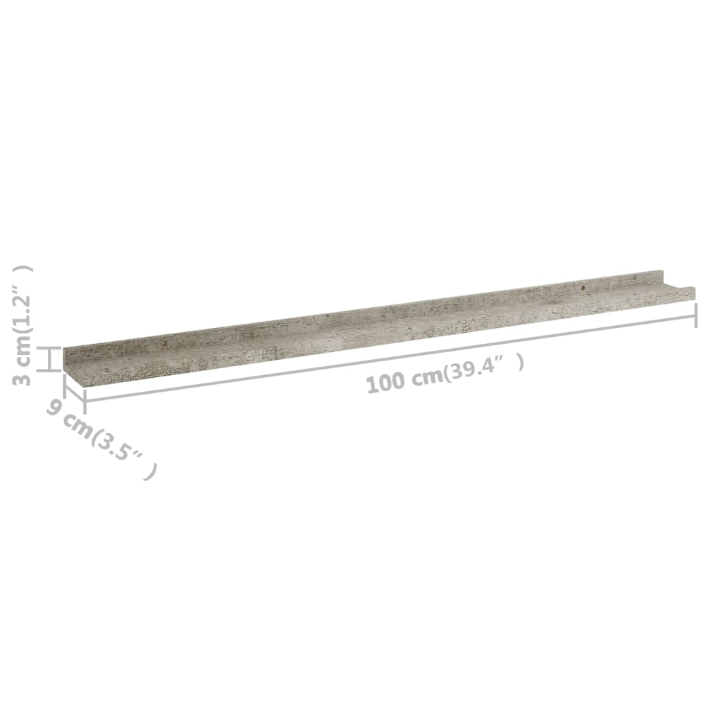 Wandschappen 4 st 100x9x3 cm betongrijs is nu te koop bij PeponiXL, paradijselijk wonen!