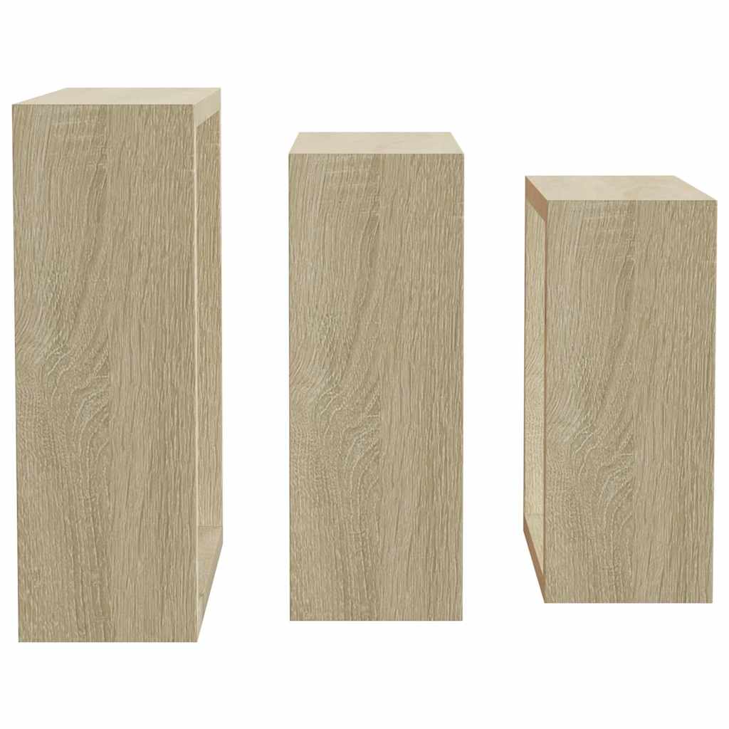 Wandschappen kubus 3 st sonoma eikenkleurig is nu te koop bij PeponiXL, paradijselijk wonen!