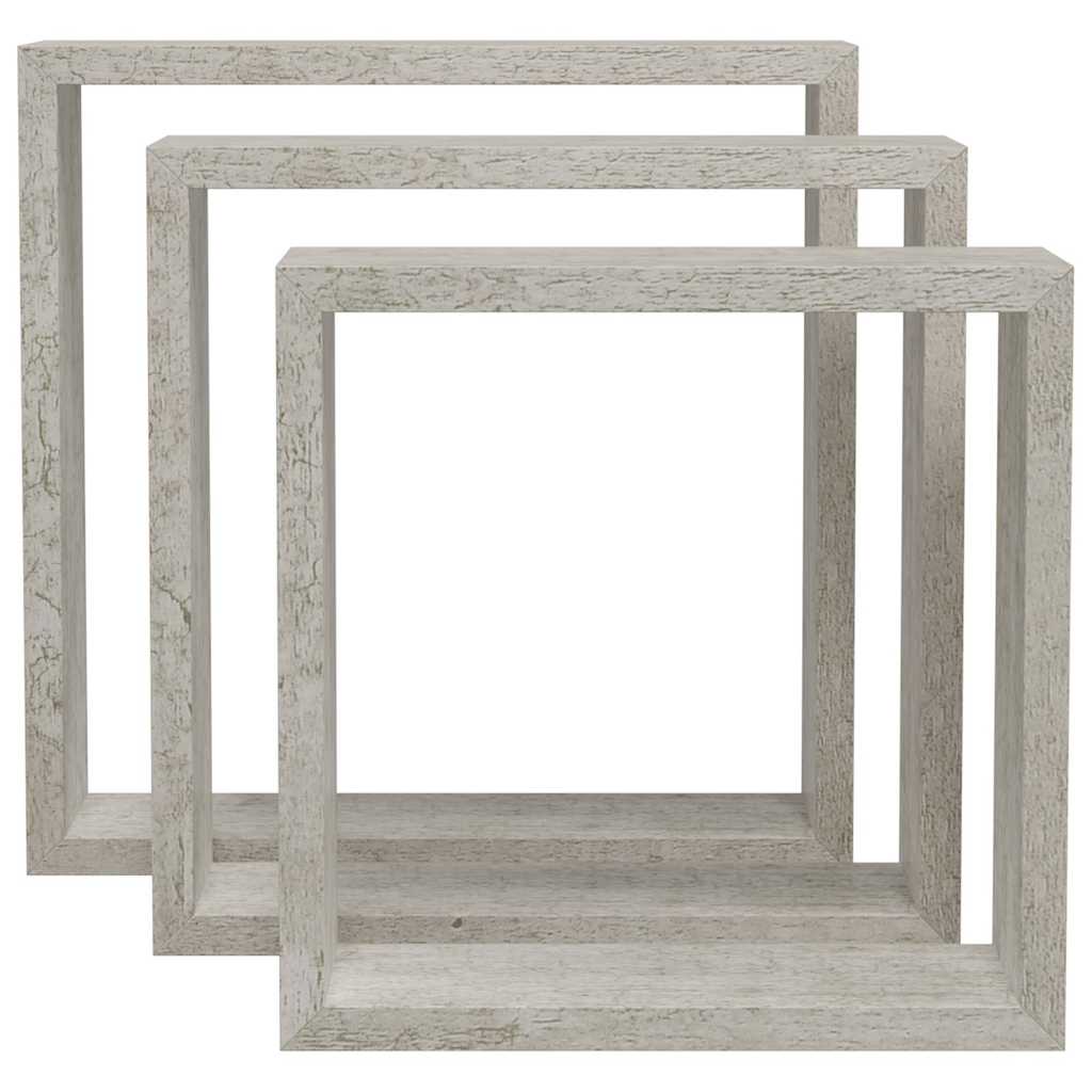 Wandschappen kubus 3 st betongrijs is nu te koop bij PeponiXL, paradijselijk wonen!