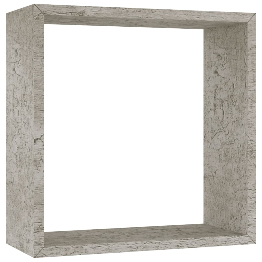 Wandschappen kubus 3 st betongrijs is nu te koop bij PeponiXL, paradijselijk wonen!
