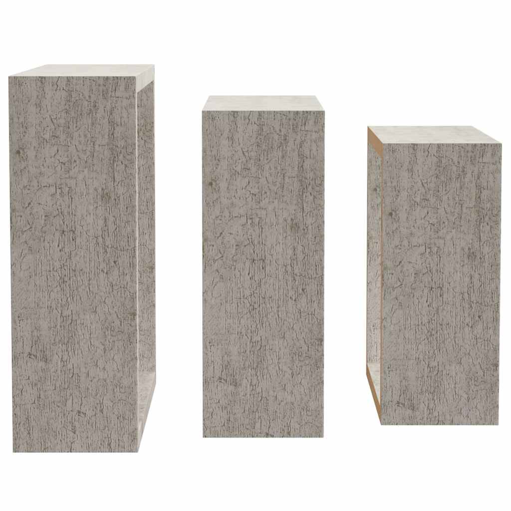 Wandschappen kubus 3 st betongrijs is nu te koop bij PeponiXL, paradijselijk wonen!