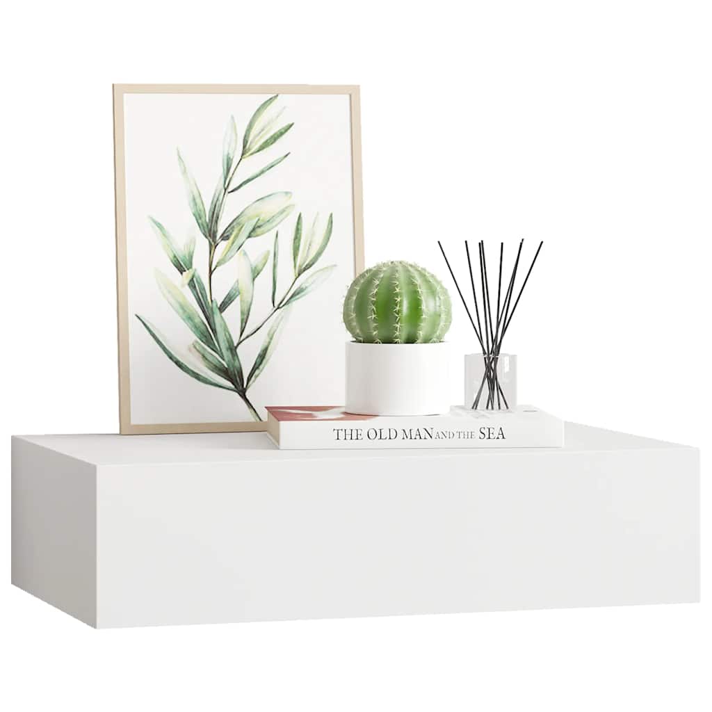 Wandschap met lade 40x23,5x10 cm MDF wit is nu te koop bij PeponiXL, paradijselijk wonen!