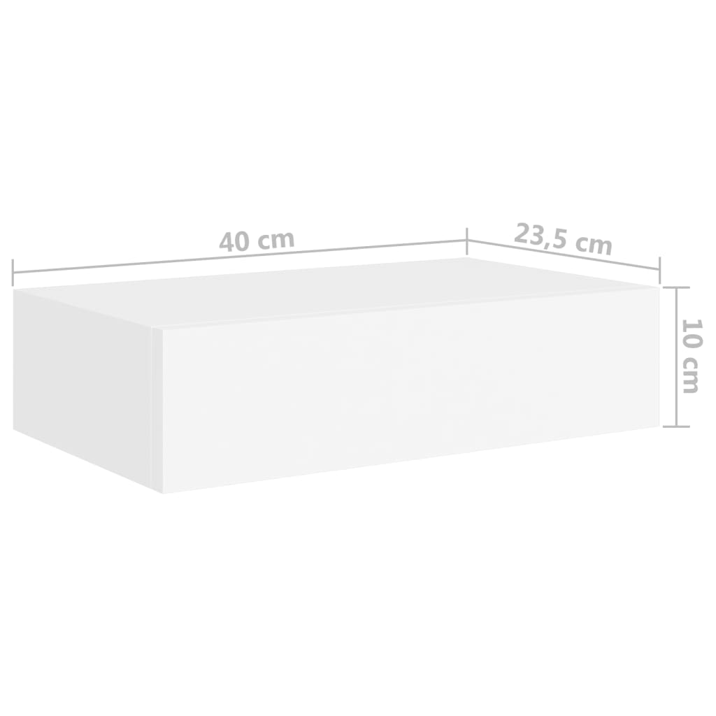 Wandschap met lade 40x23,5x10 cm MDF wit is nu te koop bij PeponiXL, paradijselijk wonen!