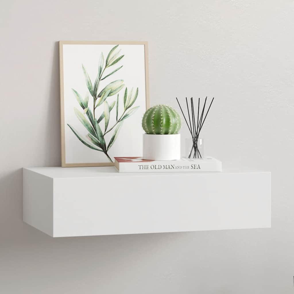 Wandschap met lade 40x23,5x10 cm MDF wit is nu te koop bij PeponiXL, paradijselijk wonen!