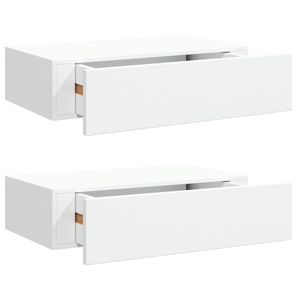 Wandschappen 2 st met lade 40x23,5x10 cm MDF wit is nu te koop bij PeponiXL, paradijselijk wonen!