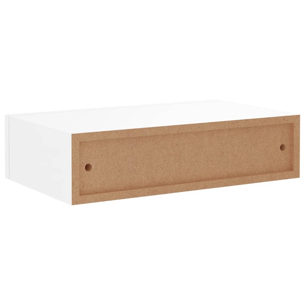 Wandschappen 2 st met lade 40x23,5x10 cm MDF wit is nu te koop bij PeponiXL, paradijselijk wonen!