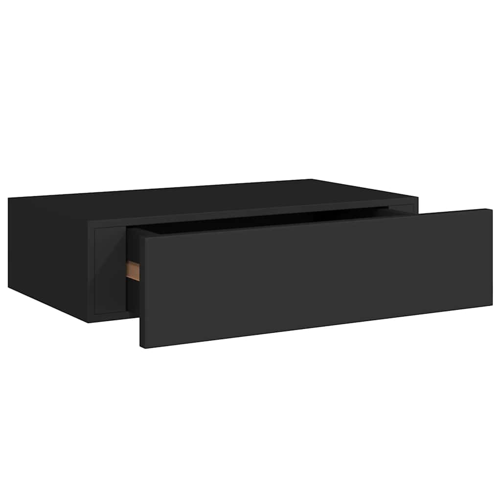 Wandschap met lade 40x23,5x10 cm MDF zwart is nu te koop bij PeponiXL, paradijselijk wonen!