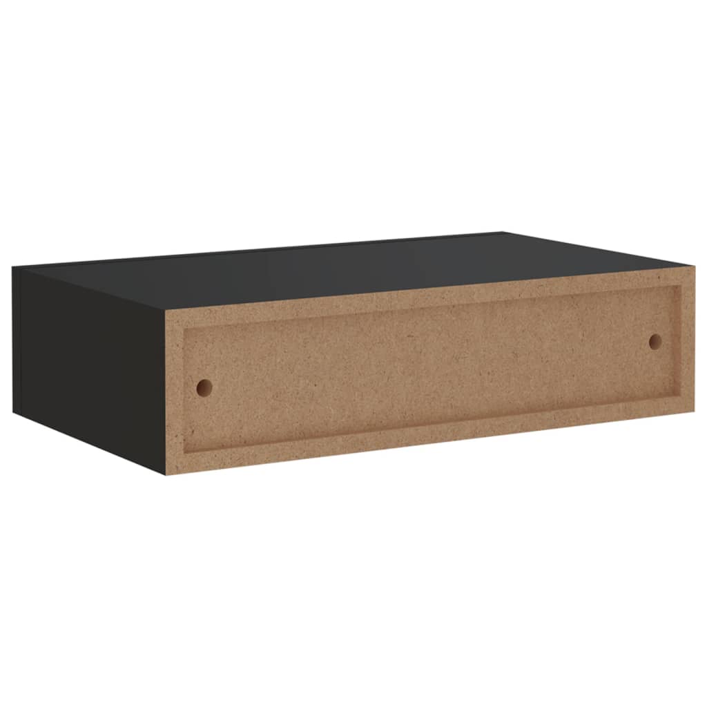 Wandschap met lade 40x23,5x10 cm MDF zwart is nu te koop bij PeponiXL, paradijselijk wonen!