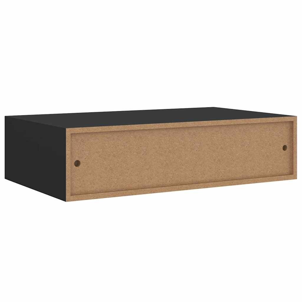Wandschap met lade 40x23,5x10 cm MDF zwart is nu te koop bij PeponiXL, paradijselijk wonen!