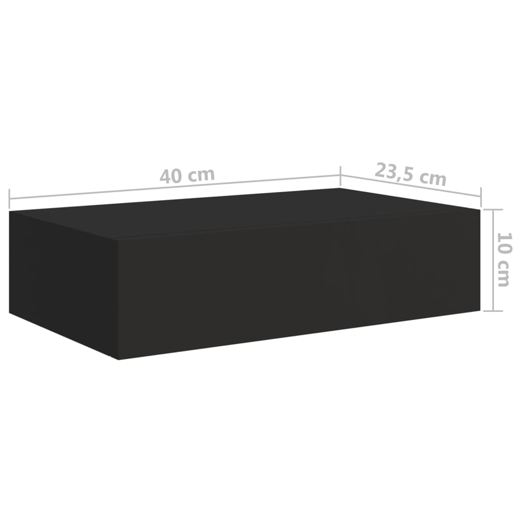 Wandschap met lade 40x23,5x10 cm MDF zwart is nu te koop bij PeponiXL, paradijselijk wonen!