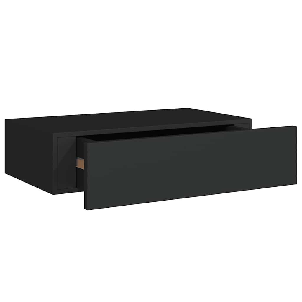 Wandschappen 2 st met lade 40x23,5x10 cm MDF zwart is nu te koop bij PeponiXL, paradijselijk wonen!