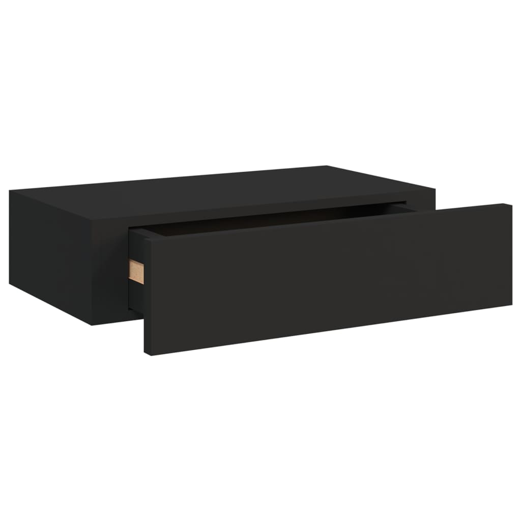 Wandschappen 2 st met lade 40x23,5x10 cm MDF zwart is nu te koop bij PeponiXL, paradijselijk wonen!