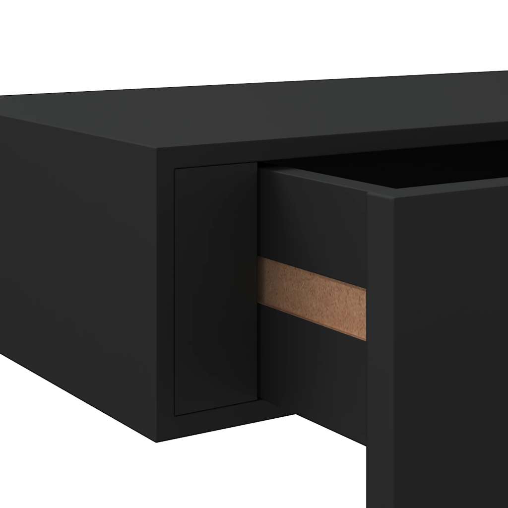 Wandschappen 2 st met lade 40x23,5x10 cm MDF zwart is nu te koop bij PeponiXL, paradijselijk wonen!