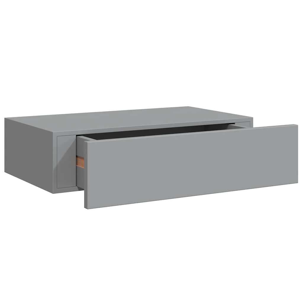 Wandschappen 2 st met lade 40x23,5x10 cm MDF grijs is nu te koop bij PeponiXL, paradijselijk wonen!