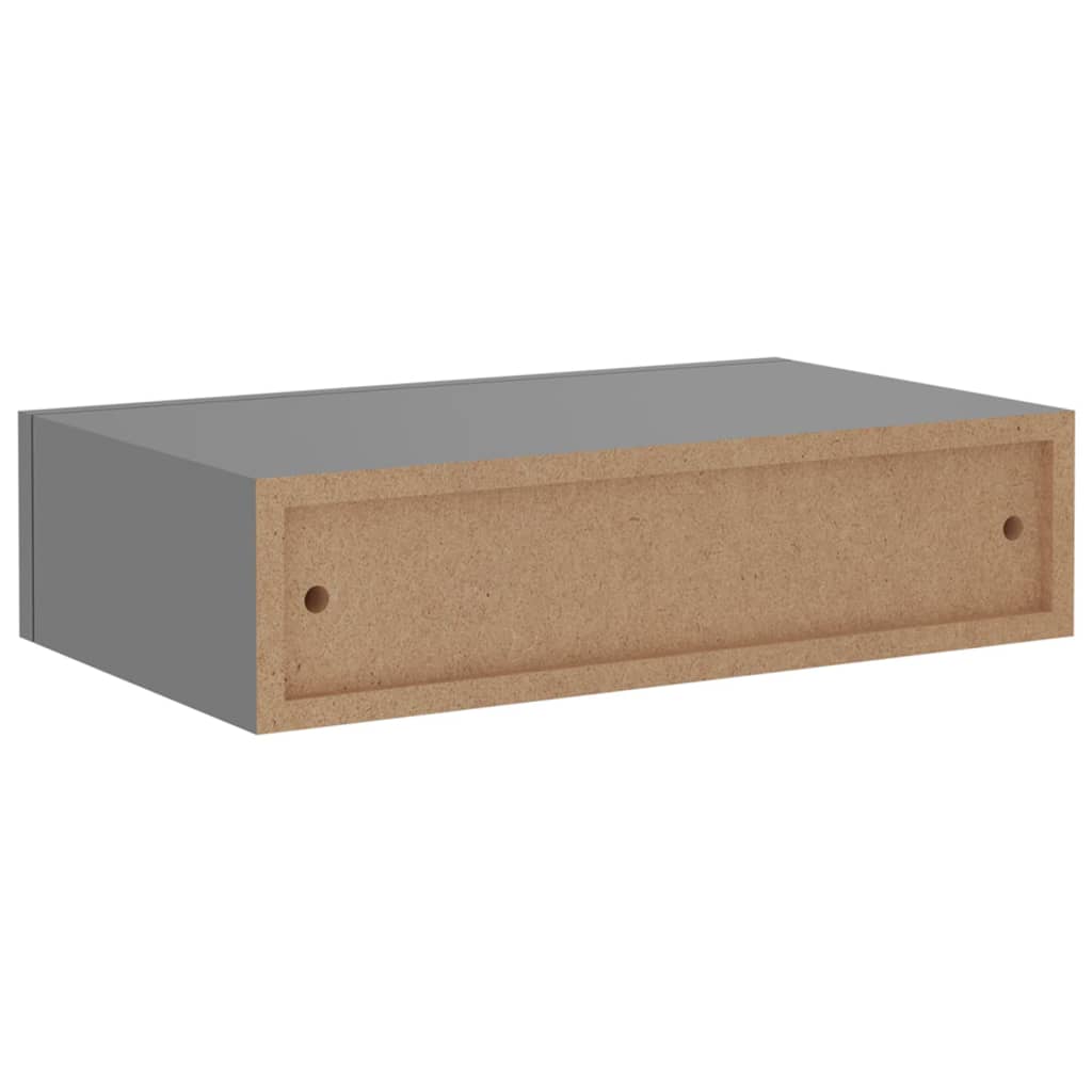 Wandschappen 2 st met lade 40x23,5x10 cm MDF grijs is nu te koop bij PeponiXL, paradijselijk wonen!