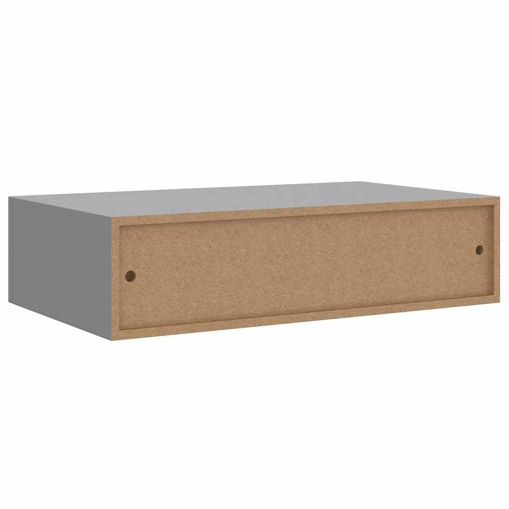 Wandschappen 2 st met lade 40x23,5x10 cm MDF grijs is nu te koop bij PeponiXL, paradijselijk wonen!