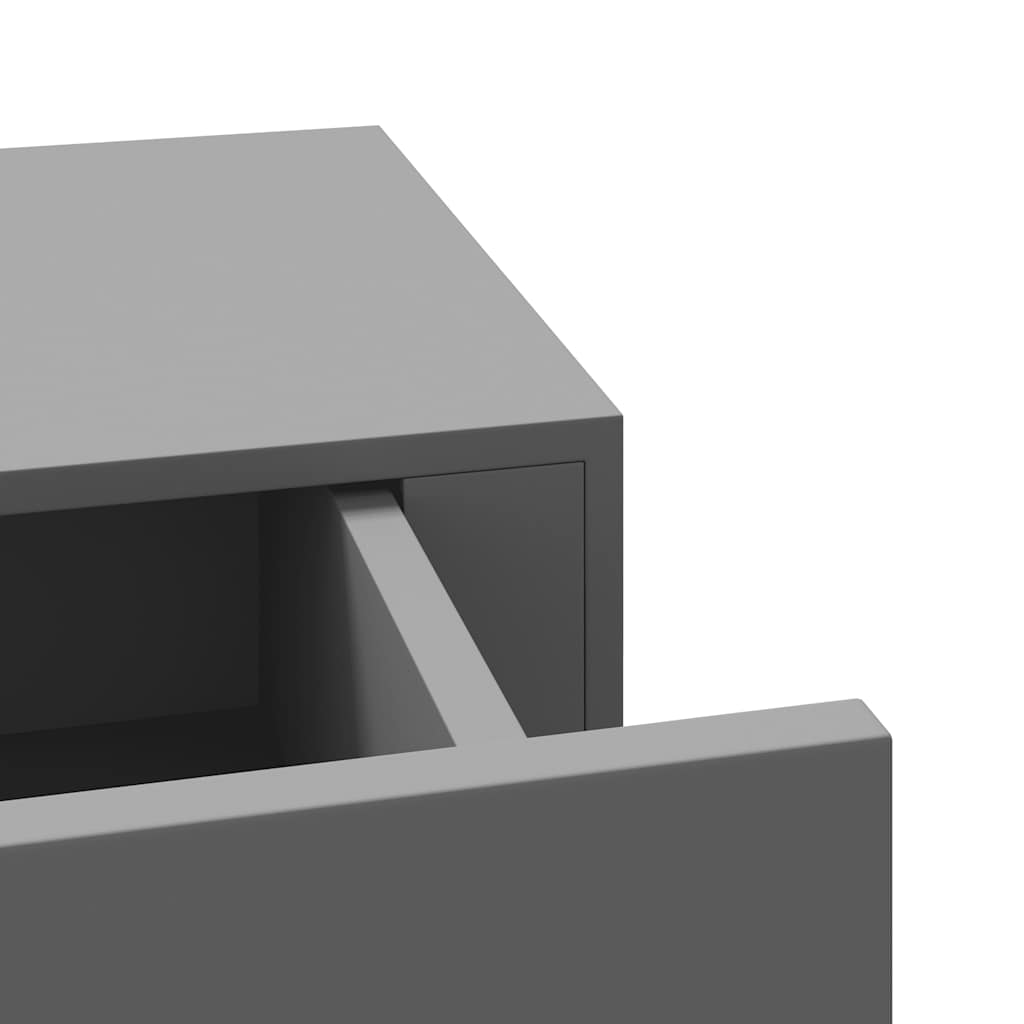 Wandschappen 2 st met lade 40x23,5x10 cm MDF grijs is nu te koop bij PeponiXL, paradijselijk wonen!