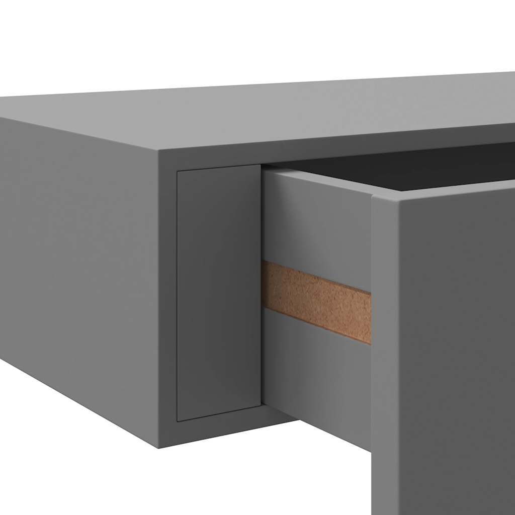 Wandschappen 2 st met lade 40x23,5x10 cm MDF grijs is nu te koop bij PeponiXL, paradijselijk wonen!