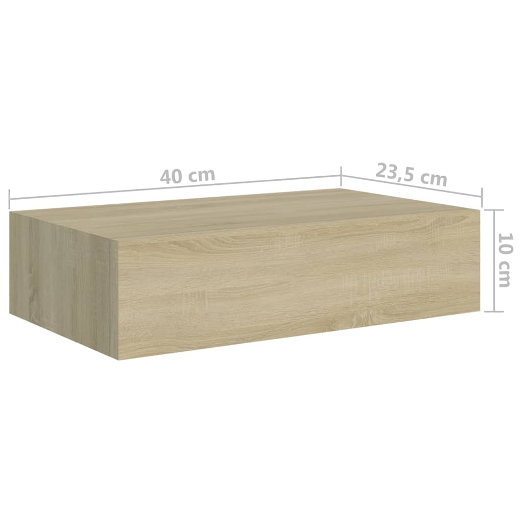 Wandschap met lade 40x23,5x10 cm MDF eikenkleurig is nu te koop bij PeponiXL, paradijselijk wonen!