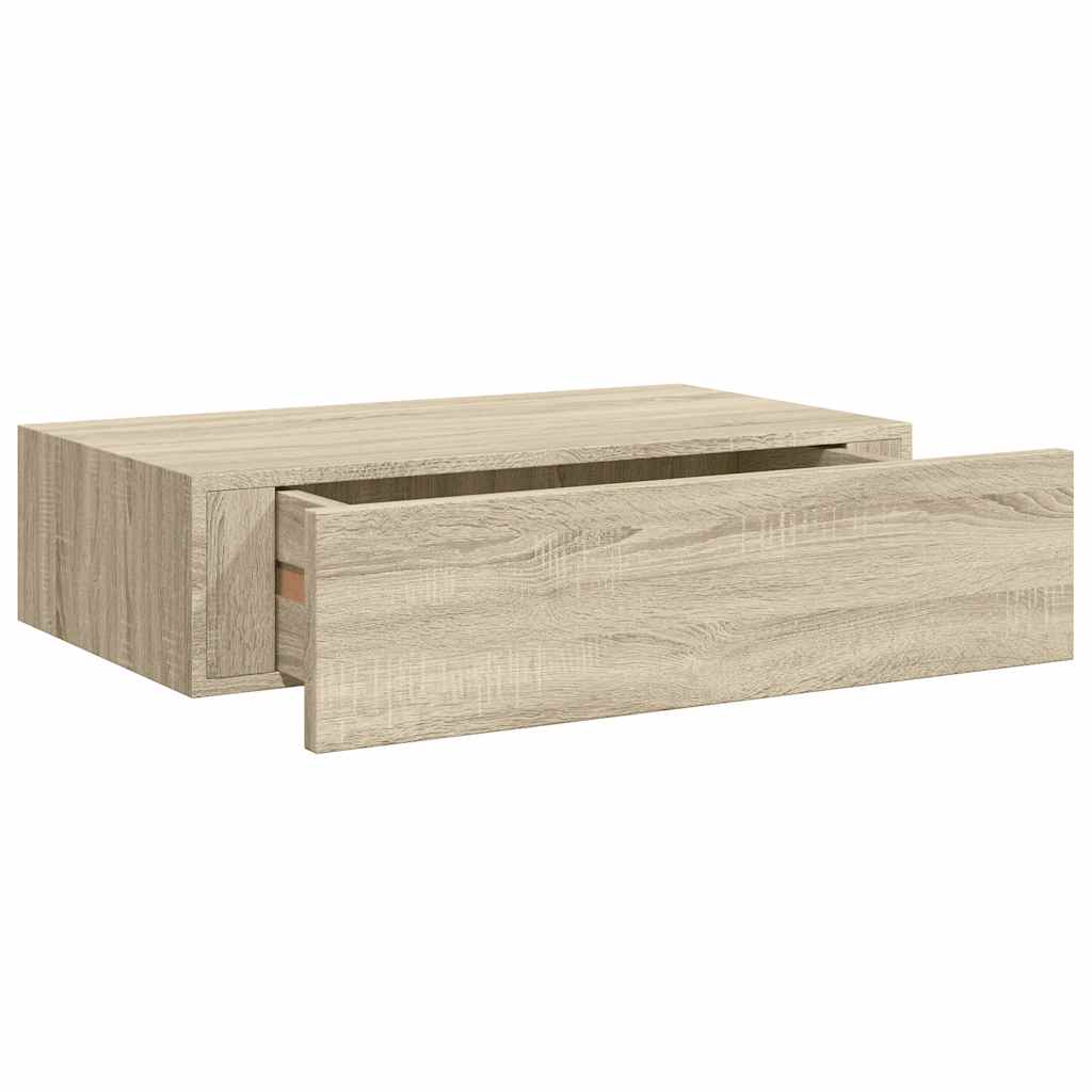 Wandschappen 2 st met lade 40x23,5x10 cm MDF eikenkleurig is nu te koop bij PeponiXL, paradijselijk wonen!