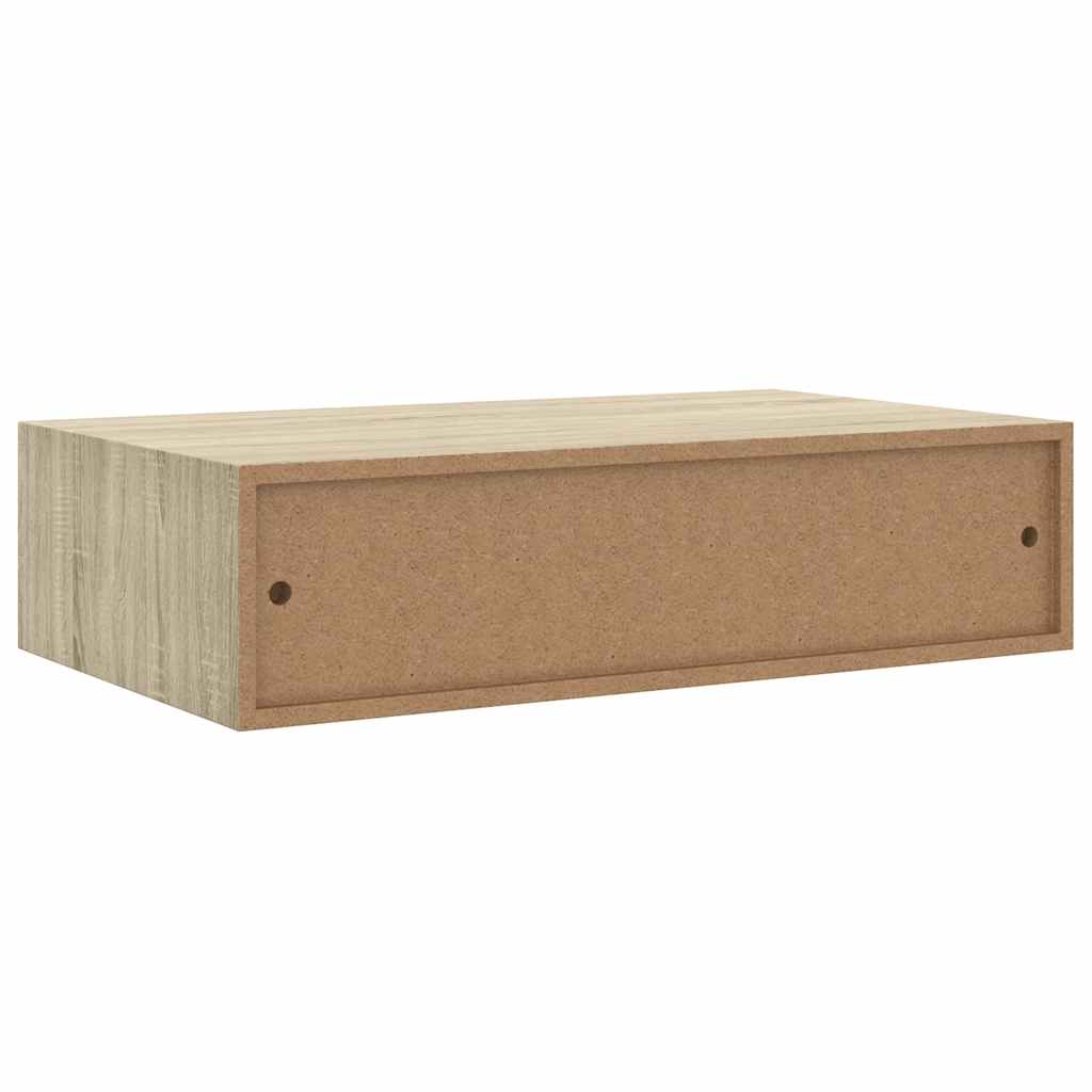 Wandschappen 2 st met lade 40x23,5x10 cm MDF eikenkleurig is nu te koop bij PeponiXL, paradijselijk wonen!