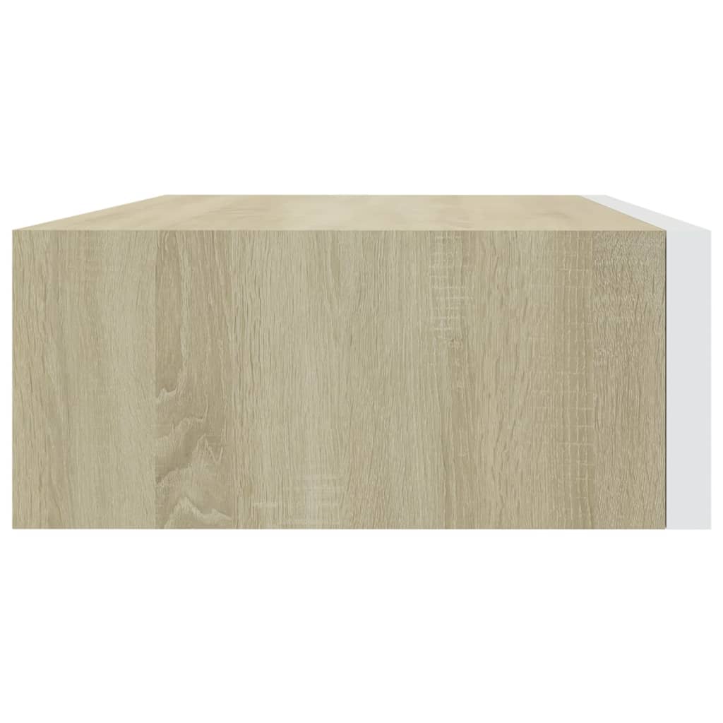 Wandladekast eiken en wit 40x23,5x10 cm MDF is nu te koop bij PeponiXL, paradijselijk wonen!