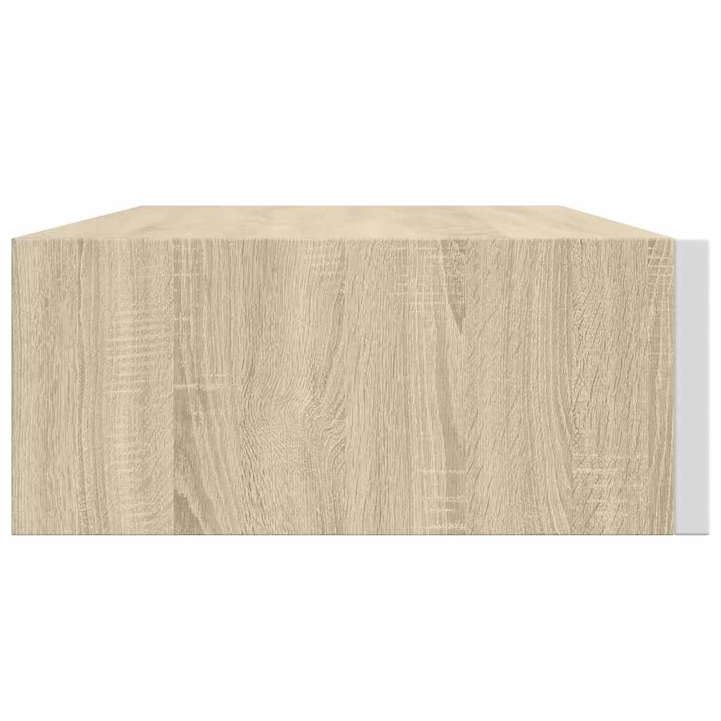Wandladekast eiken en wit 40x23,5x10 cm MDF is nu te koop bij PeponiXL, paradijselijk wonen!